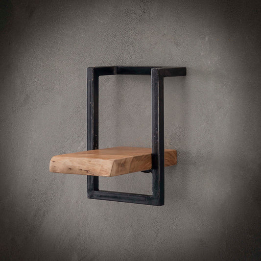 Wandregal EDGE FRAME Industrielles Schweberegal mit massiver Baumkante Akazie 20 cm