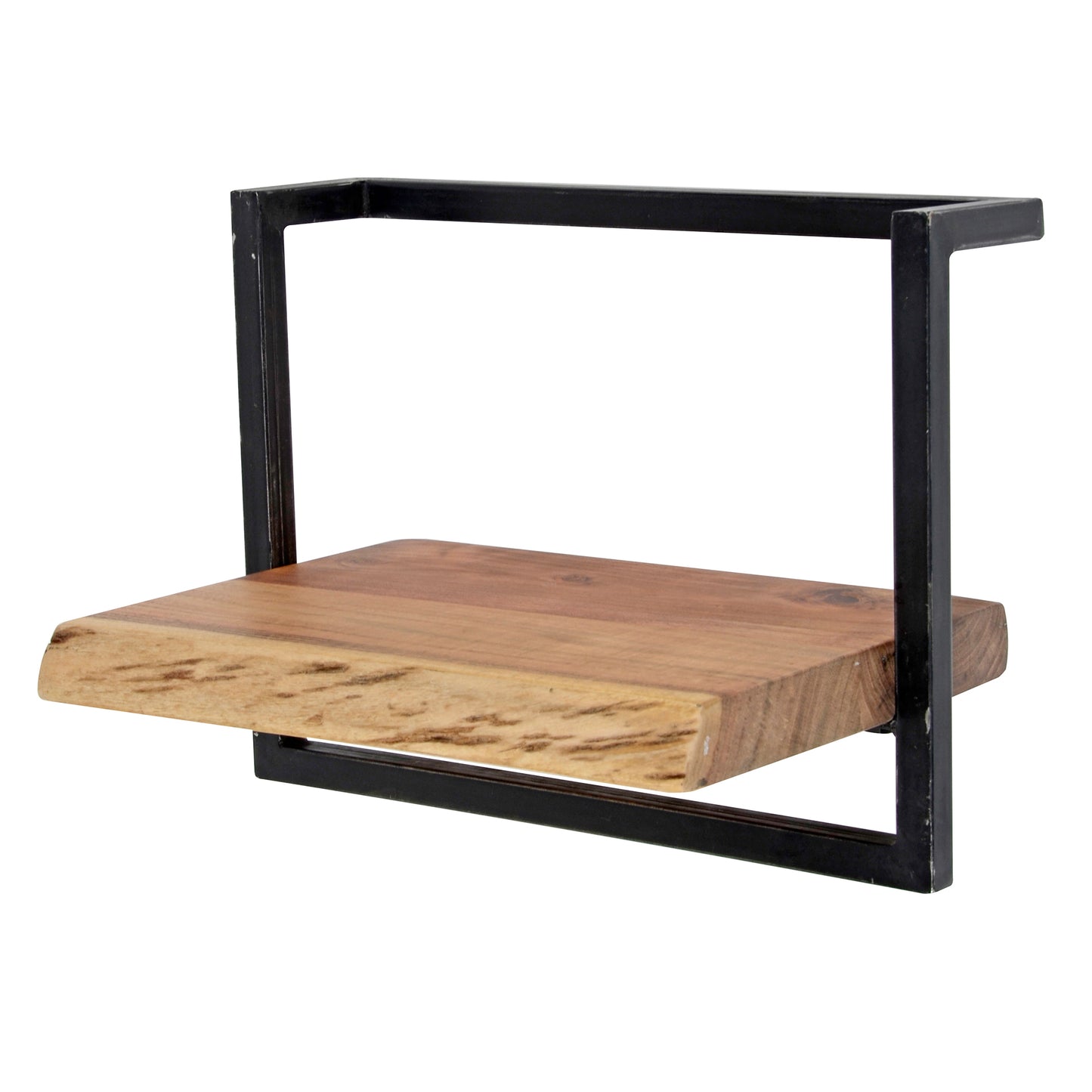 Wandregal EDGE FRAME Breites Industrial-Regal mit massiver Baumkante Akazie 40 cm