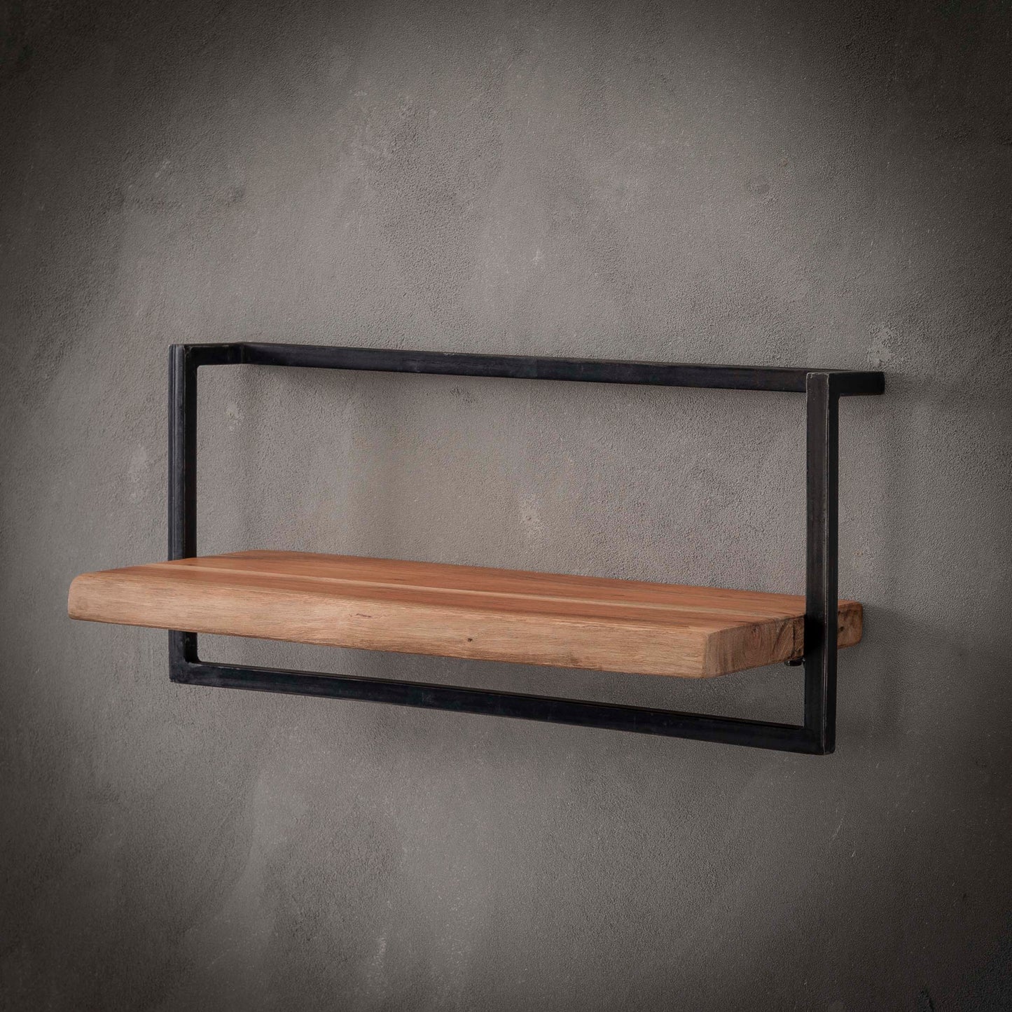 Wandregal EDGE FRAME XXL Industrial-Schweberegal mit massiver Baumkante Akazie 65 cm