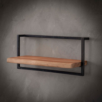 Wandregal EDGE FRAME XXL Industrial-Schweberegal mit massiver Baumkante Akazie 65 cm