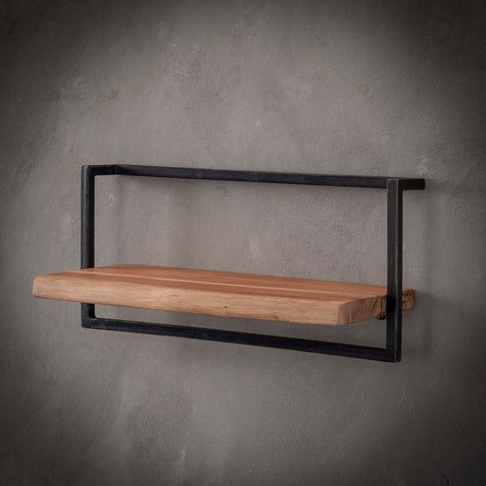 Wandregal EDGE FRAME XXL Industrial-Schweberegal mit massiver Baumkante Akazie 65 cm