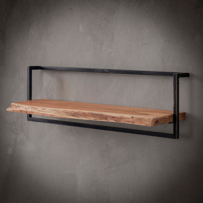 Wandregal EDGE FRAME Gigantisches Industrial-Schweberegal mit Baumkante Akazie 100 cm
