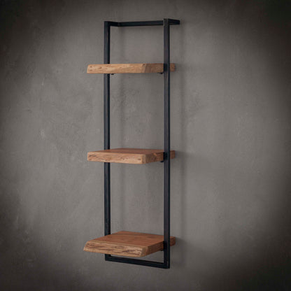 Wandregal EDGE FRAME Gigantisches 3-Ebenen-Industrial-Regal mit Baumkante Akazie 30x100 cm