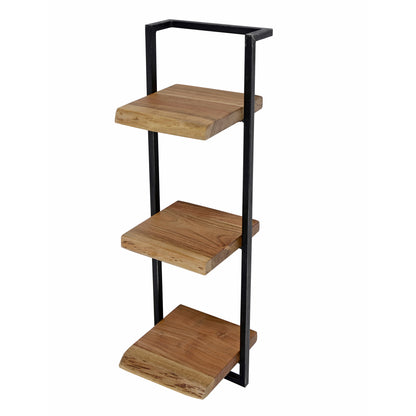 Wandregal EDGE FRAME Gigantisches 3-Ebenen-Industrial-Regal mit Baumkante Akazie 30x100 cm