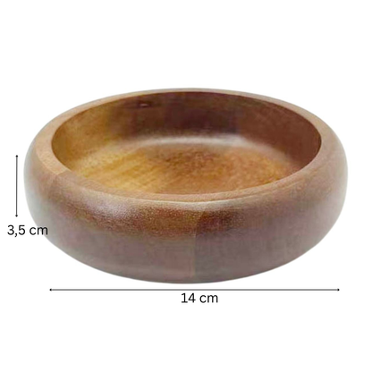 Servierschale Kleines flaches Massivholz-Schälchen im minimalistischen Design Akazie Holz Ø 14 cm