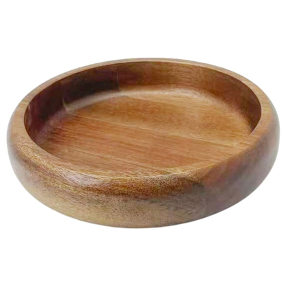 Servierschale Flache Massivholz-Schale im minimalistischen Design Akazie Holz Ø 18 cm