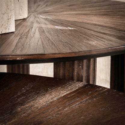 Couchtisch-Set FLAVIO TRAINGOLO  Dreieckige Satztische im Mid-Century Design