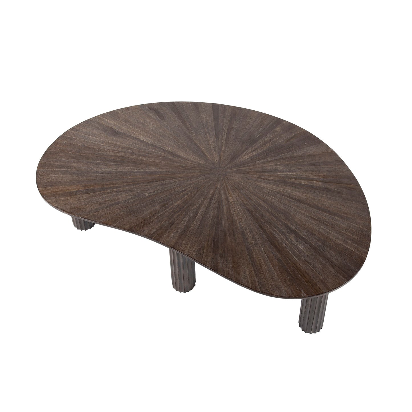 Couchtisch GIANNI STELLA  Nierenförmiger Lounge-Tisch in dunklem Teak