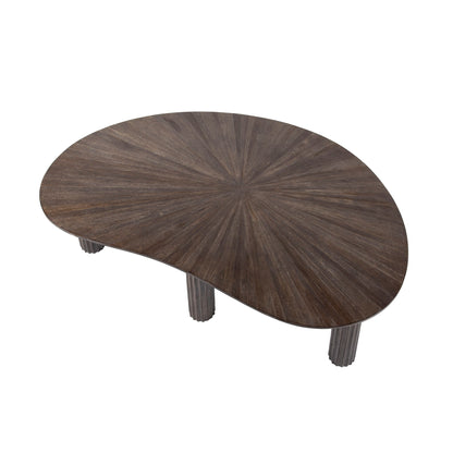 Couchtisch GIANNI STELLA  Nierenförmiger Lounge-Tisch in dunklem Teak