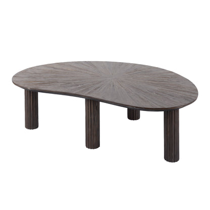 Couchtisch GIANNI STELLA  Nierenförmiger Lounge-Tisch in dunklem Teak