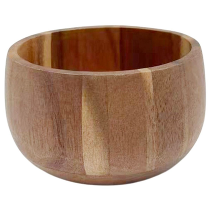 Servierschälchen Mini Massivholz-Dip-Schale in Block-Optik Akazie Holz Ø 11 cm