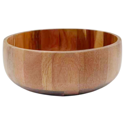Servierschüssel Mittlere Massivholz-Schale in Block-Optik Akazie Holz Ø 18 cm