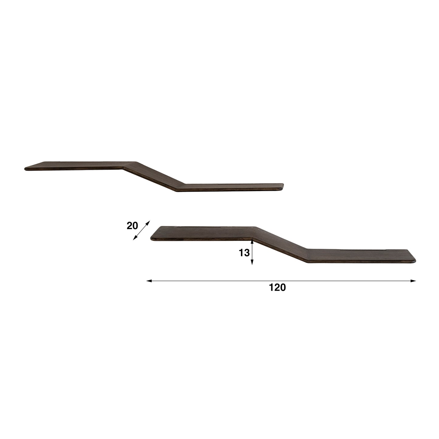Deko-Wandregal Set "Scaletta" – 2-teiliges Schweberegal im S-Stufen-Design