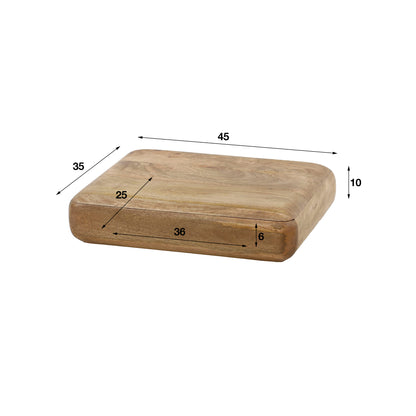 Nachttisch SLEEK SAND Schwebende Nachtkonsole aus Mangoholz im Soft-Edge-Design 45 cm