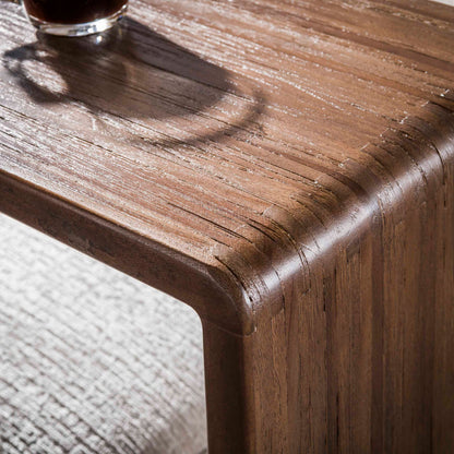 Beistelltisch MAYA TEAK C-Form Überstelltisch aus recyceltem Teakholz