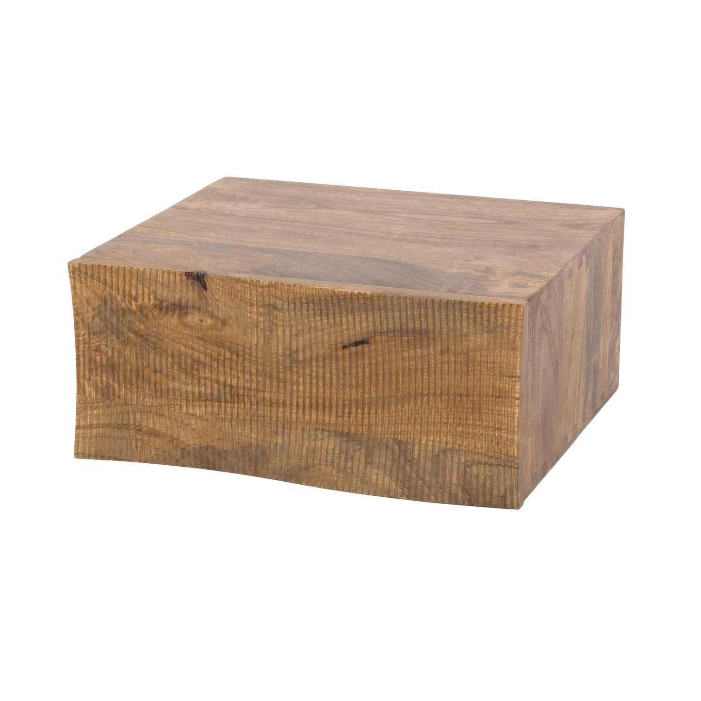 Nachttisch OCEAN WAVES Schwebende Massivholz-Konsole mit 3D-Wellenfront aus Mango 40 cm