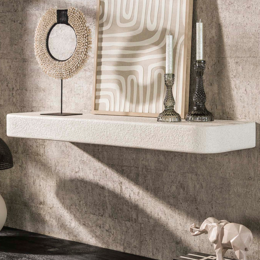 Wandregal STONE ELEGANCE Schwebendes Board aus Marmor-Komposit im Soft-Edge-Design 100 cm