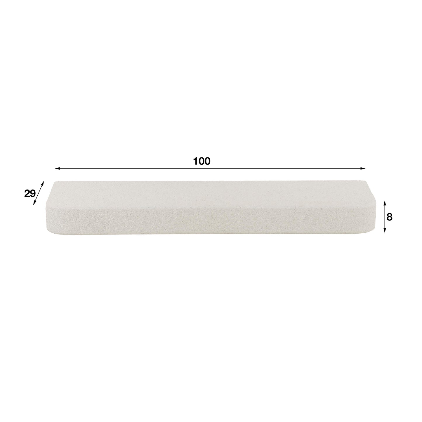 Wandregal STONE ELEGANCE Schwebendes Board aus Marmor-Komposit im Soft-Edge-Design 100 cm
