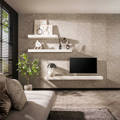 Wandregal STONE ELEGANCE Schwebendes Board aus Marmor-Komposit im Soft-Edge-Design 100 cm