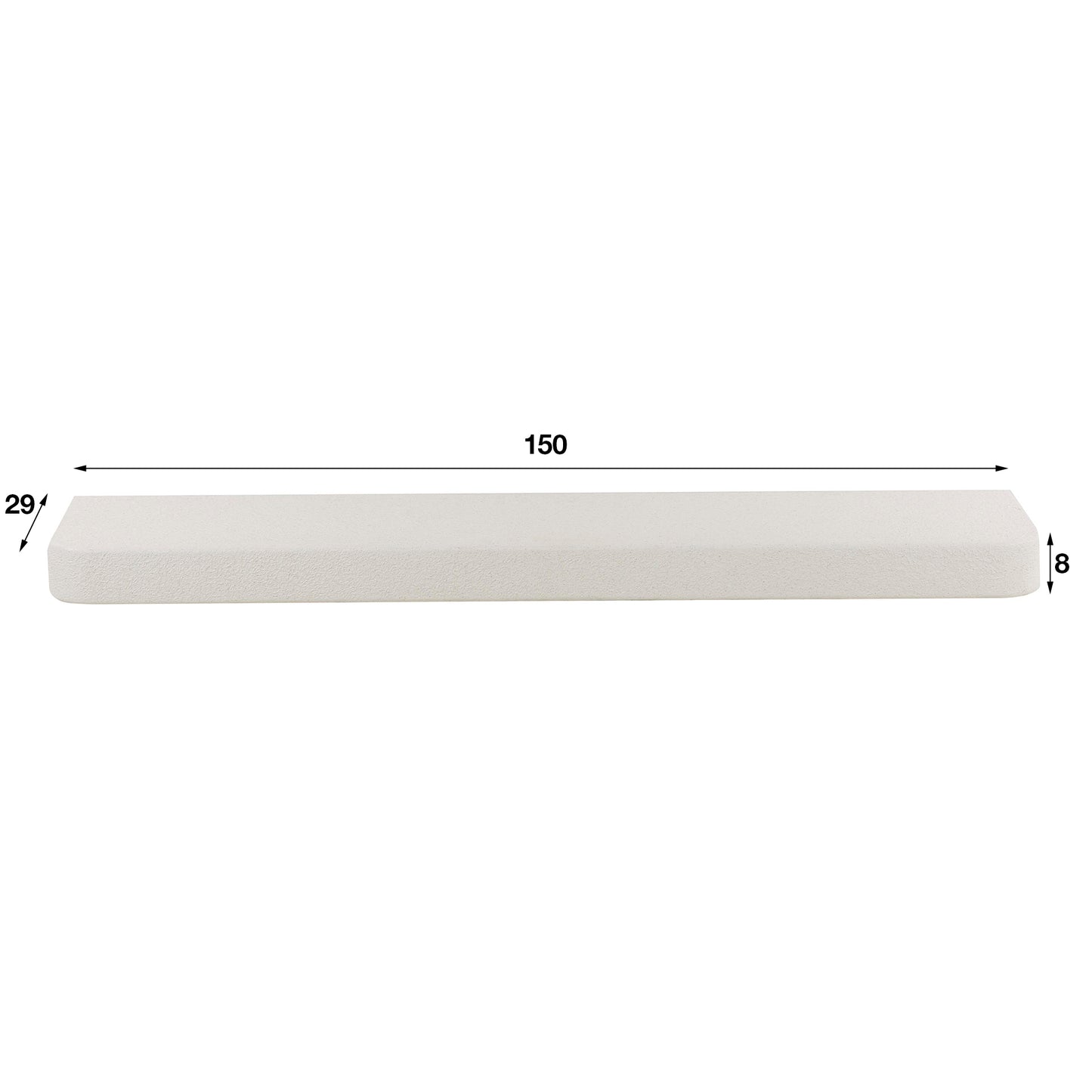 Wandregal STONE ELEGANCE Schwebendes XXL-Board aus Marmor-Komposit im Soft-Edge-Design 150 cm