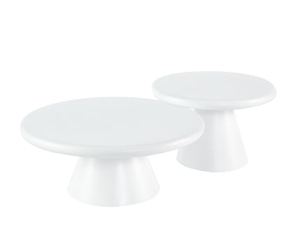 Couchtisch Bobbio 2er Set in weiß MDF rund Ø90cm