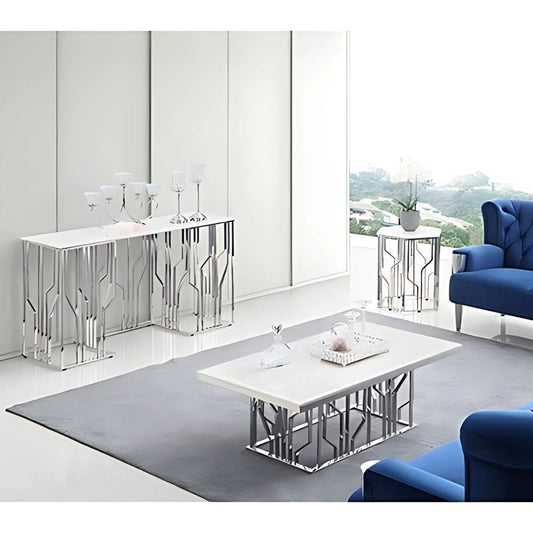 Ablagetisch Taranto mit edler Tischlatte in Marmoroptik 150cm