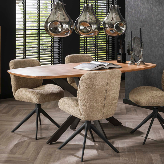 Esstisch ALVAR FLOW Dänisch-Ovaler Massivholztisch aus Akazie 180 cm