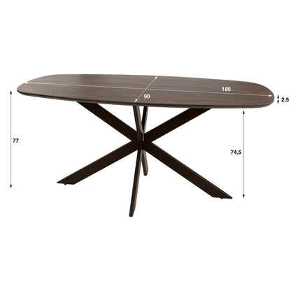 Esstisch ALVAR FLOW Dänisch-Ovaler Massivholztisch aus Akazie 180 cm