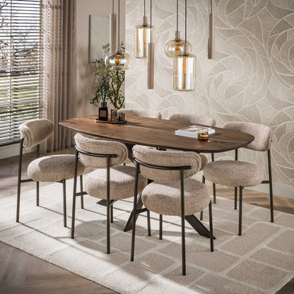 Esstisch ALVAR FLOW Dänisch-Ovaler Massivholztisch aus Akazie 180 cm