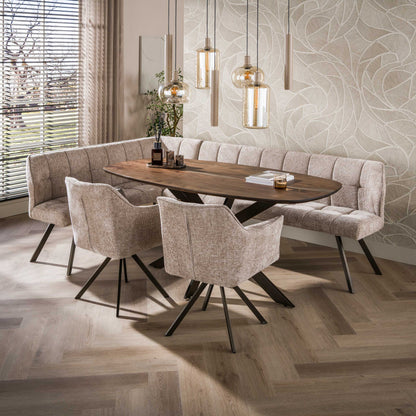 Esstisch ALVAR FLOW Dänisch-Ovaler Massivholztisch aus Akazie 180 cm