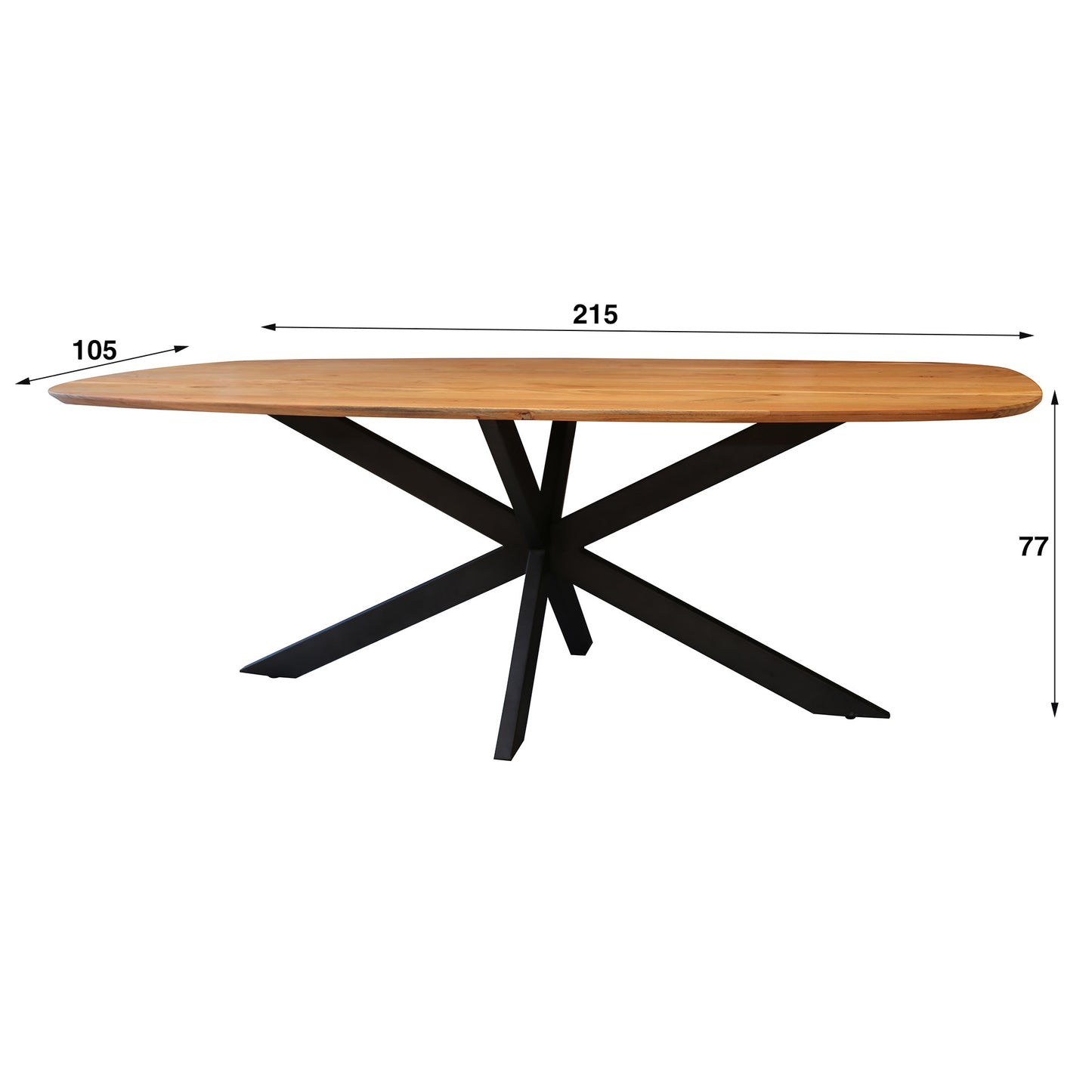 Esstisch MAGNUS GRANDE Dänisch-Ovaler Massivholztisch aus Akazie 215 cm