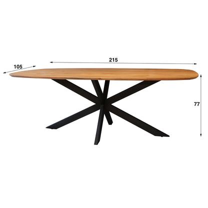 Esstisch MAGNUS GRANDE Dänisch-Ovaler Massivholztisch aus Akazie 215 cm