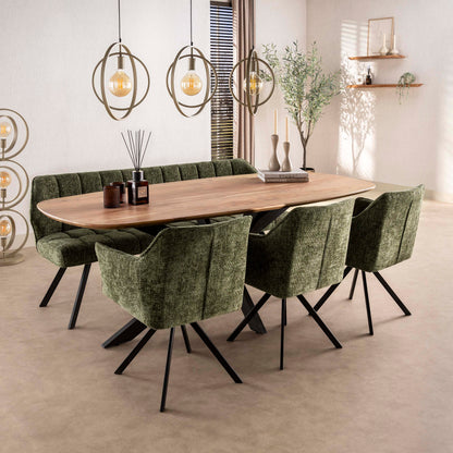 Esstisch MAGNUS GRANDE Dänisch-Ovaler Massivholztisch aus Akazie 215 cm