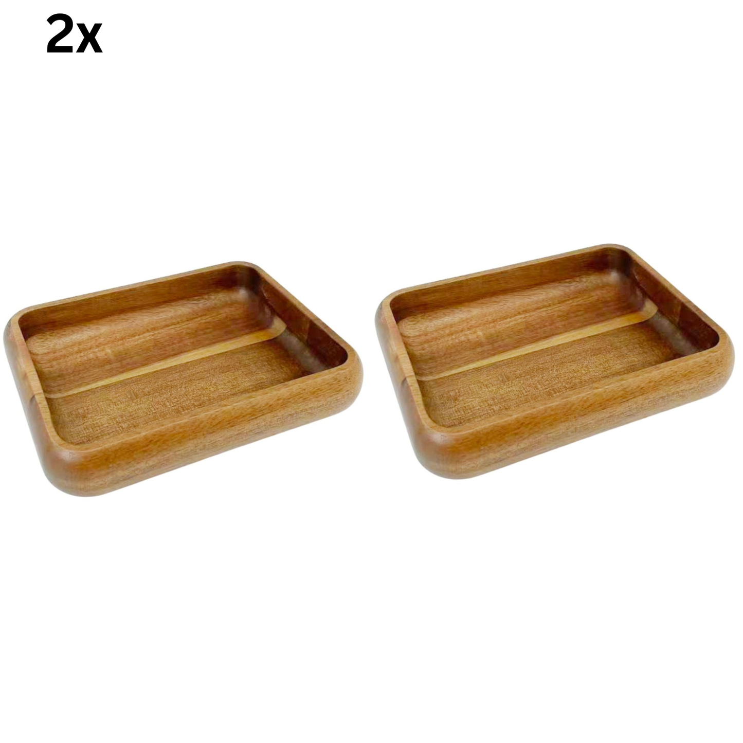 Servierschale Kleines flaches Massivholz-Schälchen im minimalistischen Design Akazie Holz 14 cm