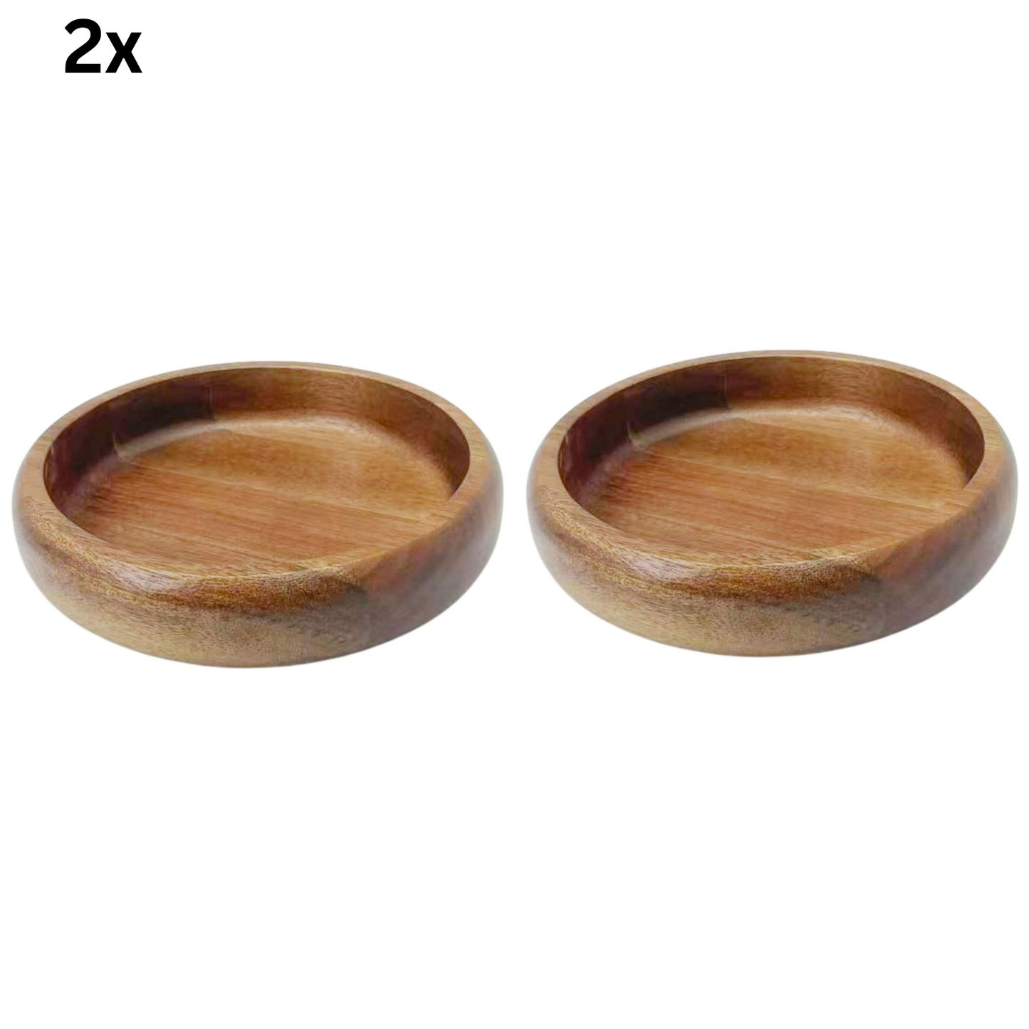 Servierschale Flache Massivholz-Schale im minimalistischen Design Akazie Holz Ø 18 cm