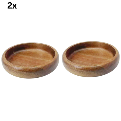 Servierschale Flache Massivholz-Schale im minimalistischen Design Akazie Holz Ø 18 cm
