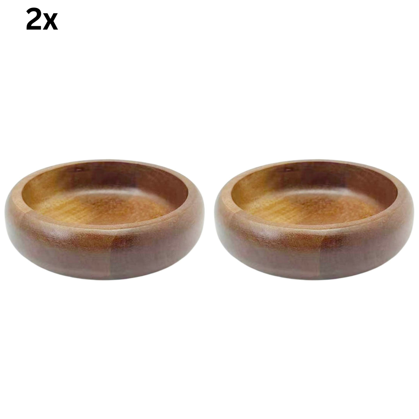 Servierschale Kleines flaches Massivholz-Schälchen im minimalistischen Design Akazie Holz Ø 14 cm