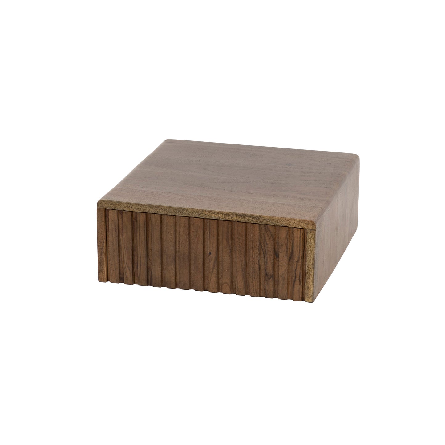 Nachttisch-Set CARVE DRIFTWOOD 2 schwebende Massivholz-Konsolen mit 3D-Rillenfront Driftbraun