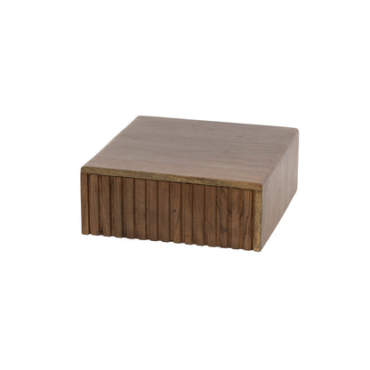 Nachttisch-Set CARVE DRIFTWOOD 2 schwebende Massivholz-Konsolen mit 3D-Rillenfront Driftbraun
