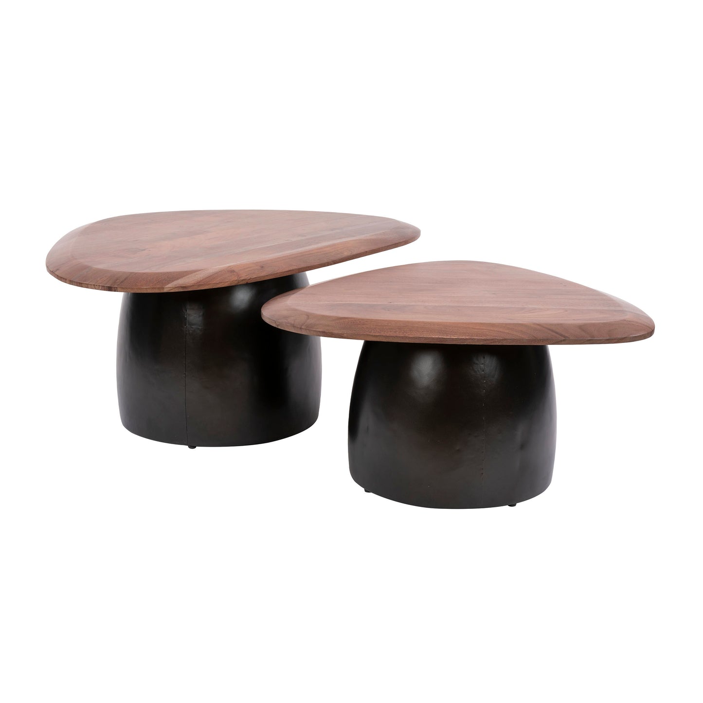 Couchtisch GOCCIA 2-teiliges Satztisch-Duo mit skulpturalem Metallgestell