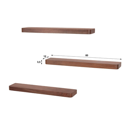 Wandregal CARVE 3er-Set schwebende Massivholz-Regale mit abgerundeten Ecken