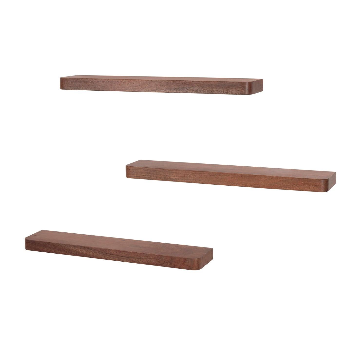 Wandregal CARVE 3er-Set schwebende Massivholz-Regale mit abgerundeten Ecken