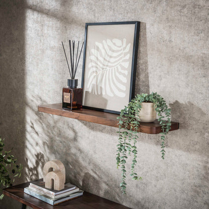Wandregal CARVE DRIFTWOOD Schwebendes Massivholz-Regal mit abgerundeten Ecken 90 cm