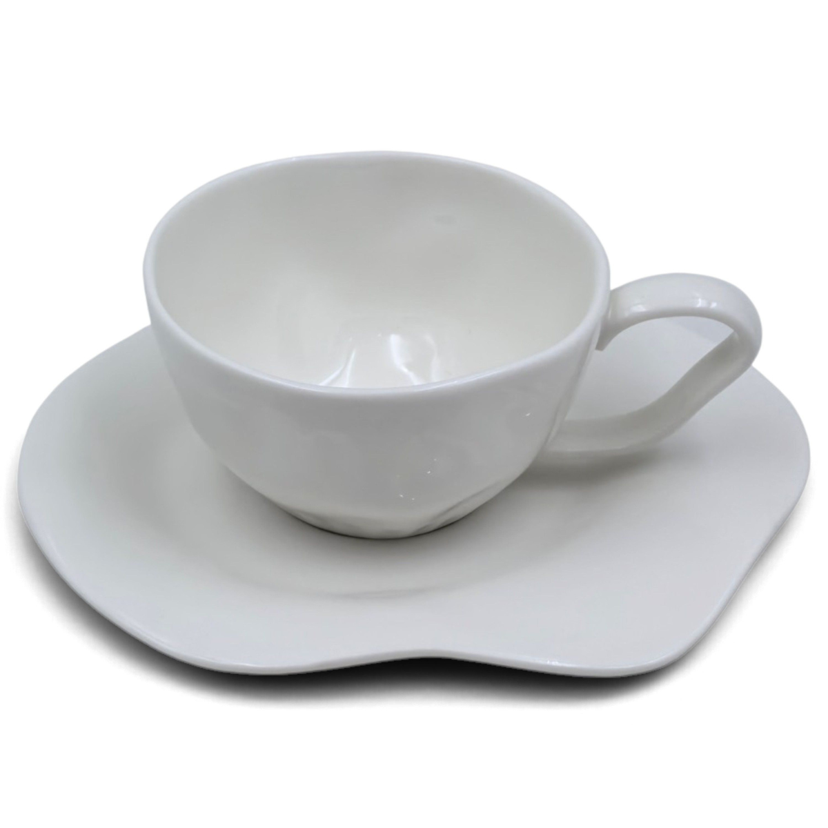 Kaffeeservice BELLEY 6-teiliges Porzellan-Set von Bricard mit organischem Wellen-Design Weiß, 80 ml