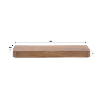 Wandregal CARVA Massives Schweberegal im Balken-Design mit abgerundeten Ecken 100cm