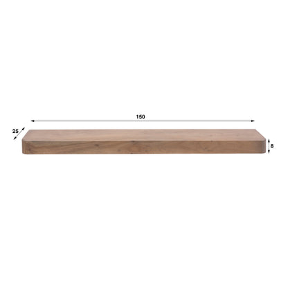 Wandregal CARVA Massives Schweberegal im Balken-Design mit abgerundeten Ecken 150cm