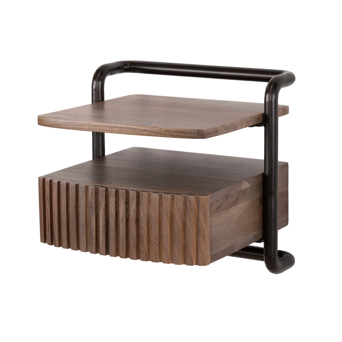 Nachtschrank LINEA Schwebende Massivholz-Konsole mit Lamellen-Schublade