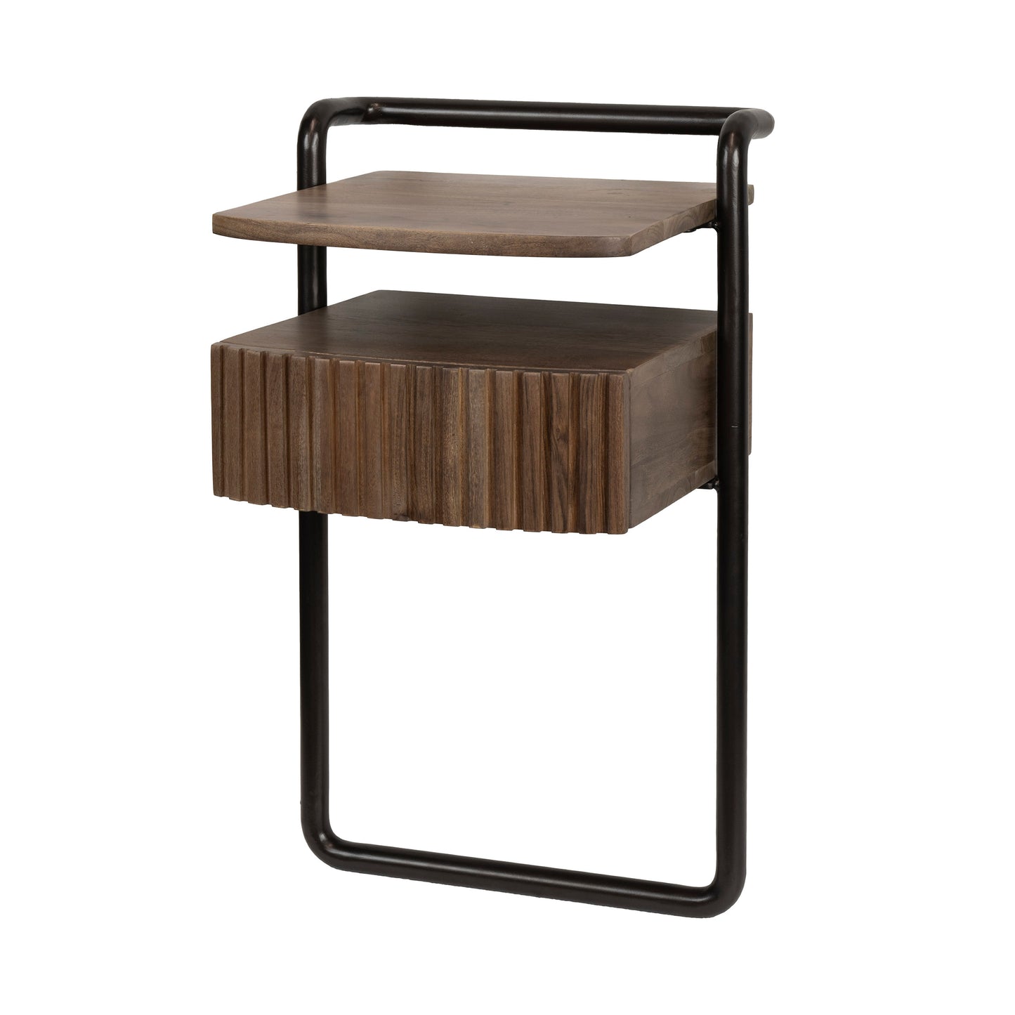 Nachtschrank LINEA STAND Stehende Massivholz-Konsole mit Lamellen-Schublade