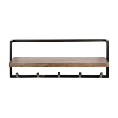 Wandgarderobe AIR PURE Kompakte Garderobe mit Akazienholz-Ablage und 6 Haken