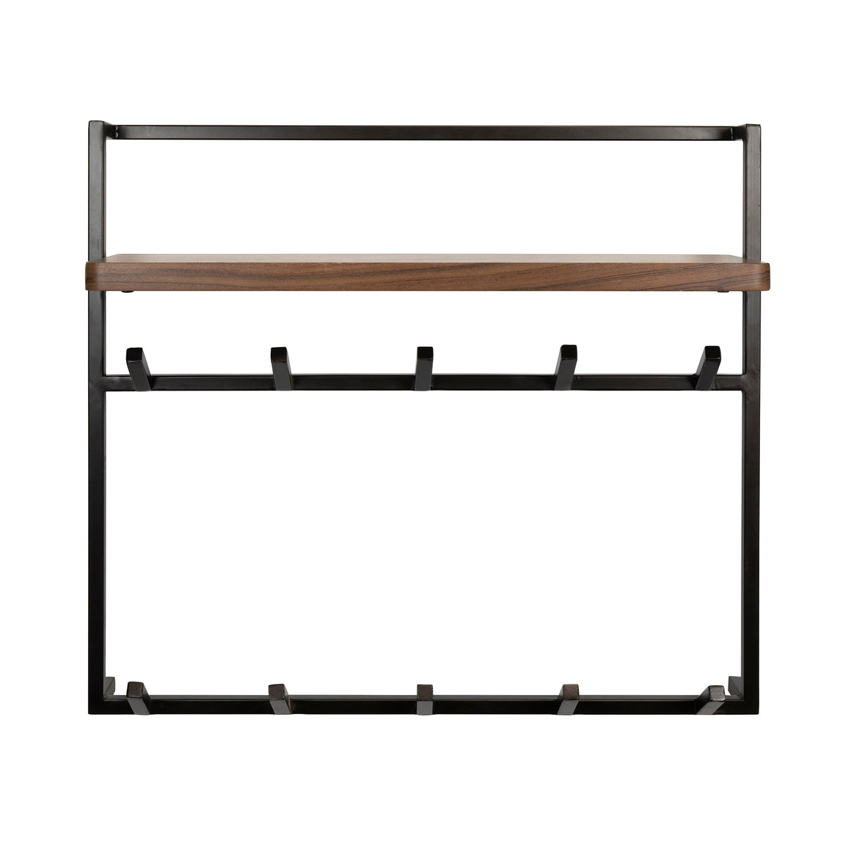 Wandgarderobe "AIR PURE HOCH" – Luftiges Design mit Akazienholz-Ablage und 10 Haken